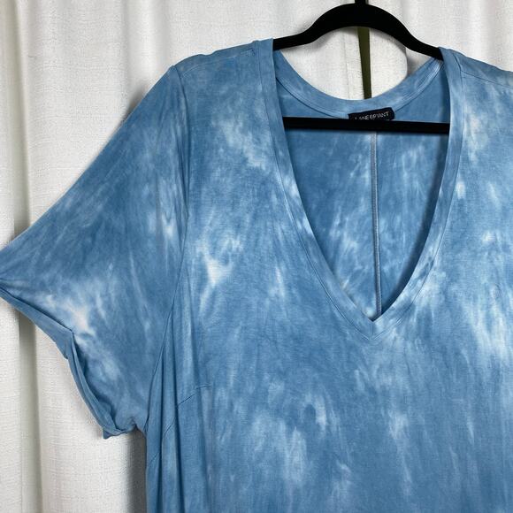 Lane Bryant Blue&Brown Tie Dye Short Sleeve Maxi Dress Sz.22/24 - Picture 6 of 12